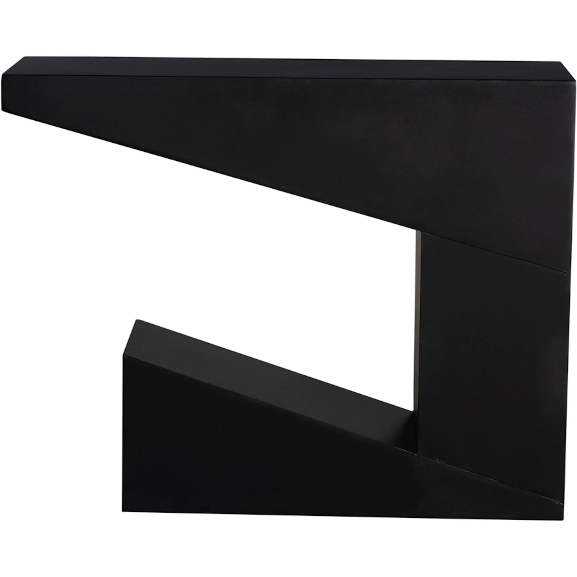 Devo Console by Noir in matte black. Made from industrial steel in a unique style.