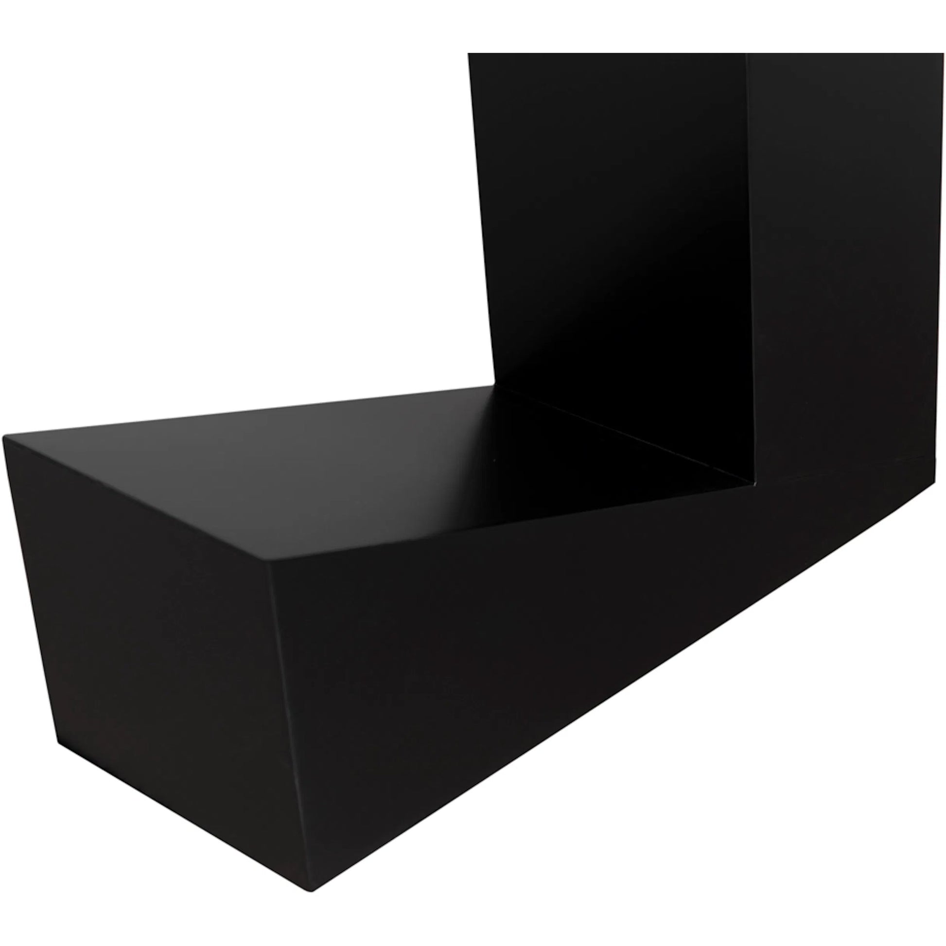 Devo Console by Noir in matte black. Made from industrial steel in a unique style.