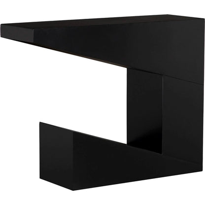 Devo Console by Noir in matte black. Made from industrial steel in a unique style.