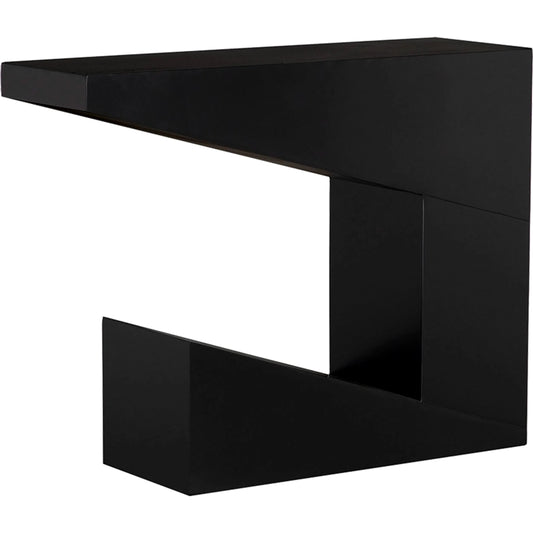 Devo Console by Noir in matte black. Made from industrial steel in a unique style.