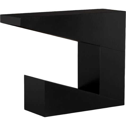 Devo Console by Noir in matte black. Made from industrial steel in a modern style.