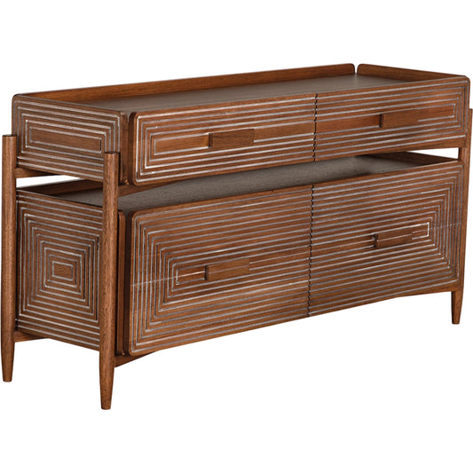 001 SI-2461790 | Primary Silo | Savino Sideboard by Noir in dark walnut. Made from walnut in a traditional style.