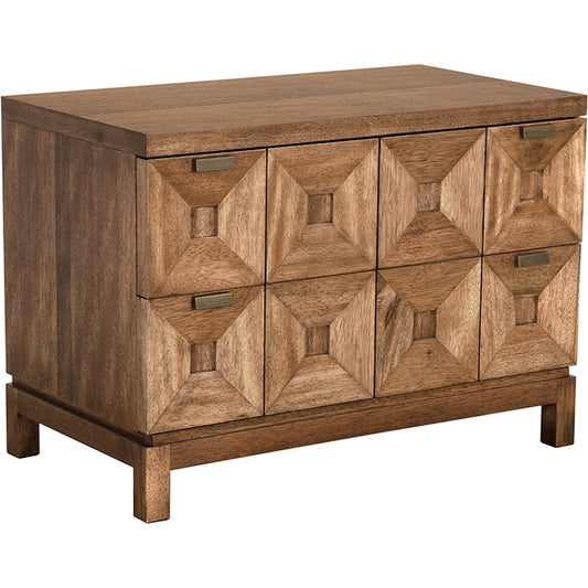Musashi 2 Drawer Cabinet by Noir in dark walnut, brass hardware. Made from walnut, veneer in a traditional style.