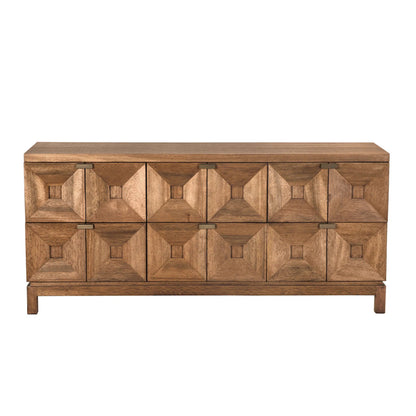 Musashi 6 Drawer Cabinet by Noir in dark walnut, brass hardware. Made from walnut, veneer in a traditional style.