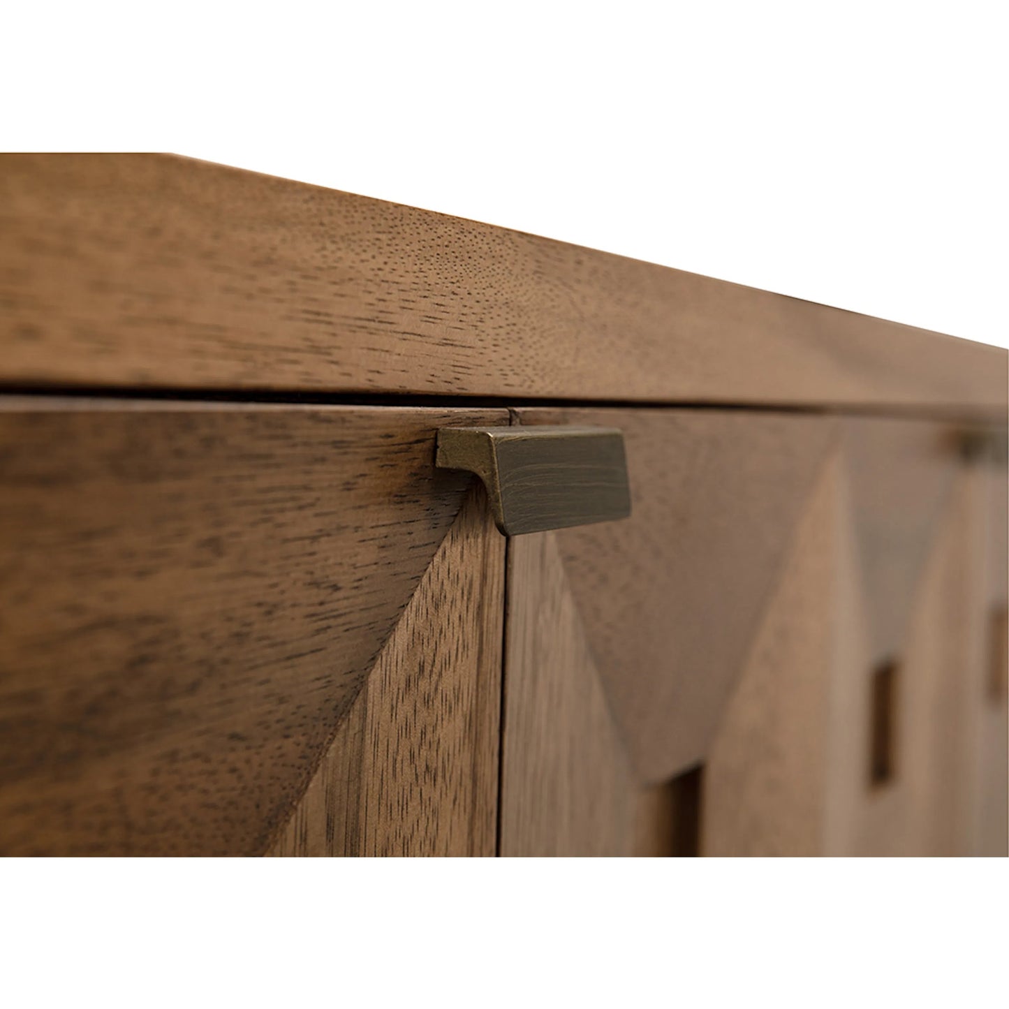 007 SI-2524167 | Closeup | Musashi 6 Drawer Cabinet by Noir in dark walnut, brass hardware. Made from walnut, veneer in a traditional style.
