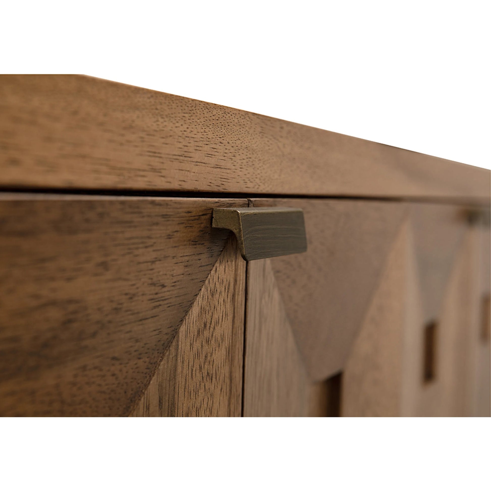 Musashi 6 Drawer Cabinet by Noir in dark walnut, brass hardware. Made from walnut, veneer in a traditional style.