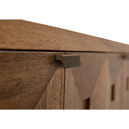Musashi 6 Drawer Cabinet by Noir in dark walnut, brass hardware. Made from walnut, veneer in a traditional style.