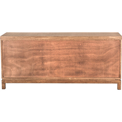 Musashi 6 Drawer Cabinet by Noir in dark walnut, brass hardware. Made from walnut, veneer in a traditional style.