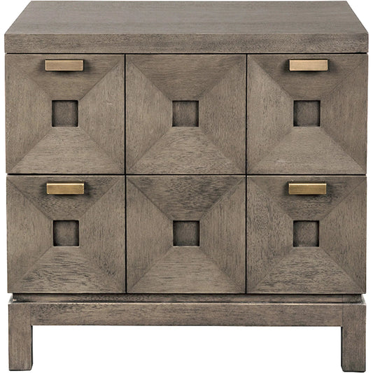 Musashi 2 Drawer Cabinet by Noir. Made from walnut, veneer in a traditional style.