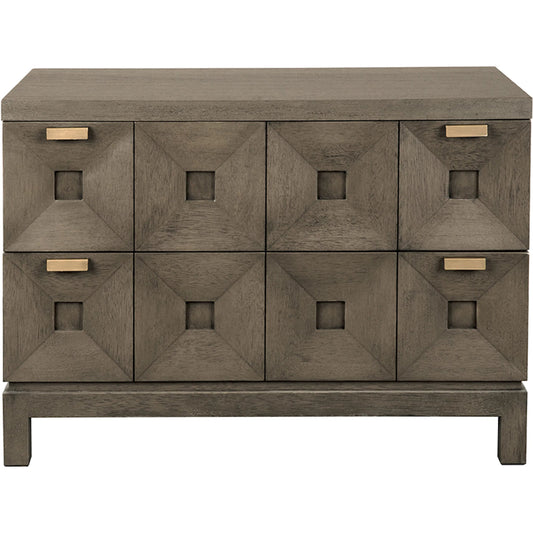 Musashi 2 Drawer Cabinet by Noir. Made from walnut, veneer in a traditional style.