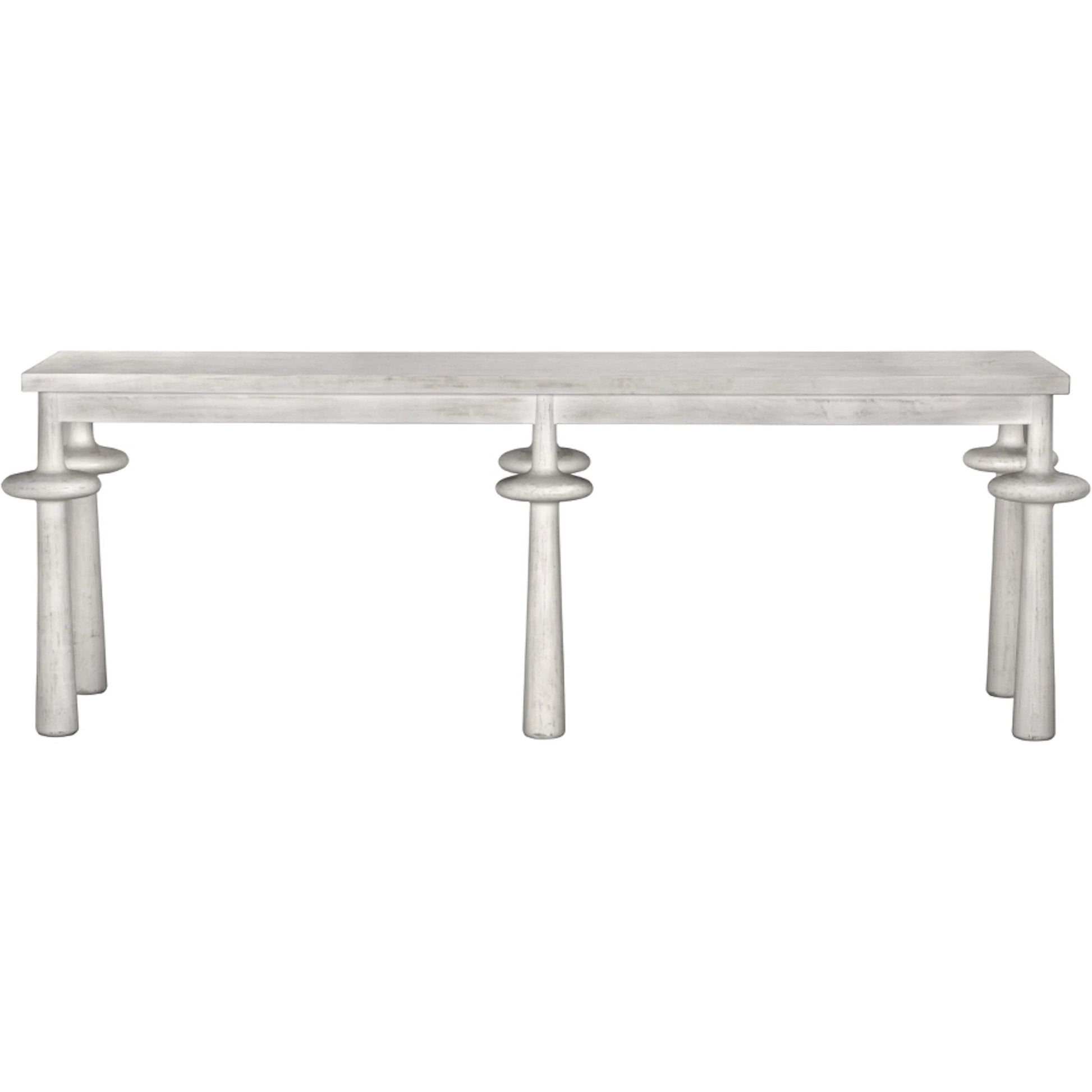 Destemonia Console by Noir in white wash. Made from mahogany in a modern style.
