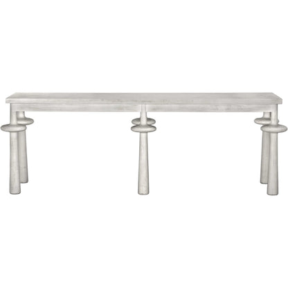 Destemonia Console by Noir in white wash. Made from mahogany in a modern style.