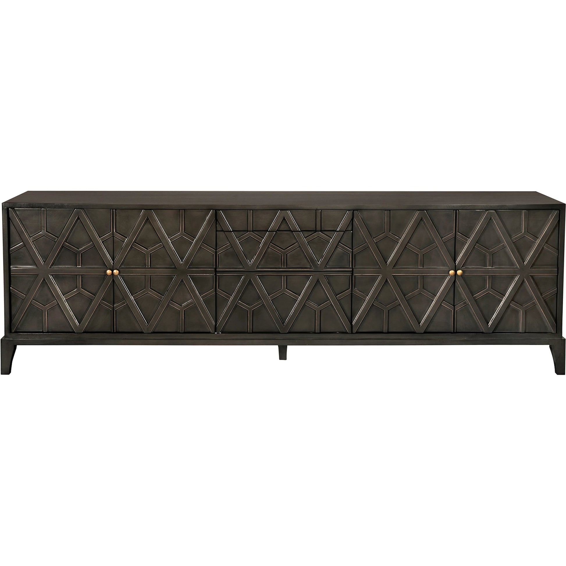 Maharadsha Sideboard by Noir in pale. Made from mahogany, veneer, brass pulls in a unique style.