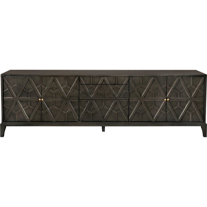 Maharadsha Sideboard by Noir in pale. Made from mahogany, veneer, brass pulls in a unique style.