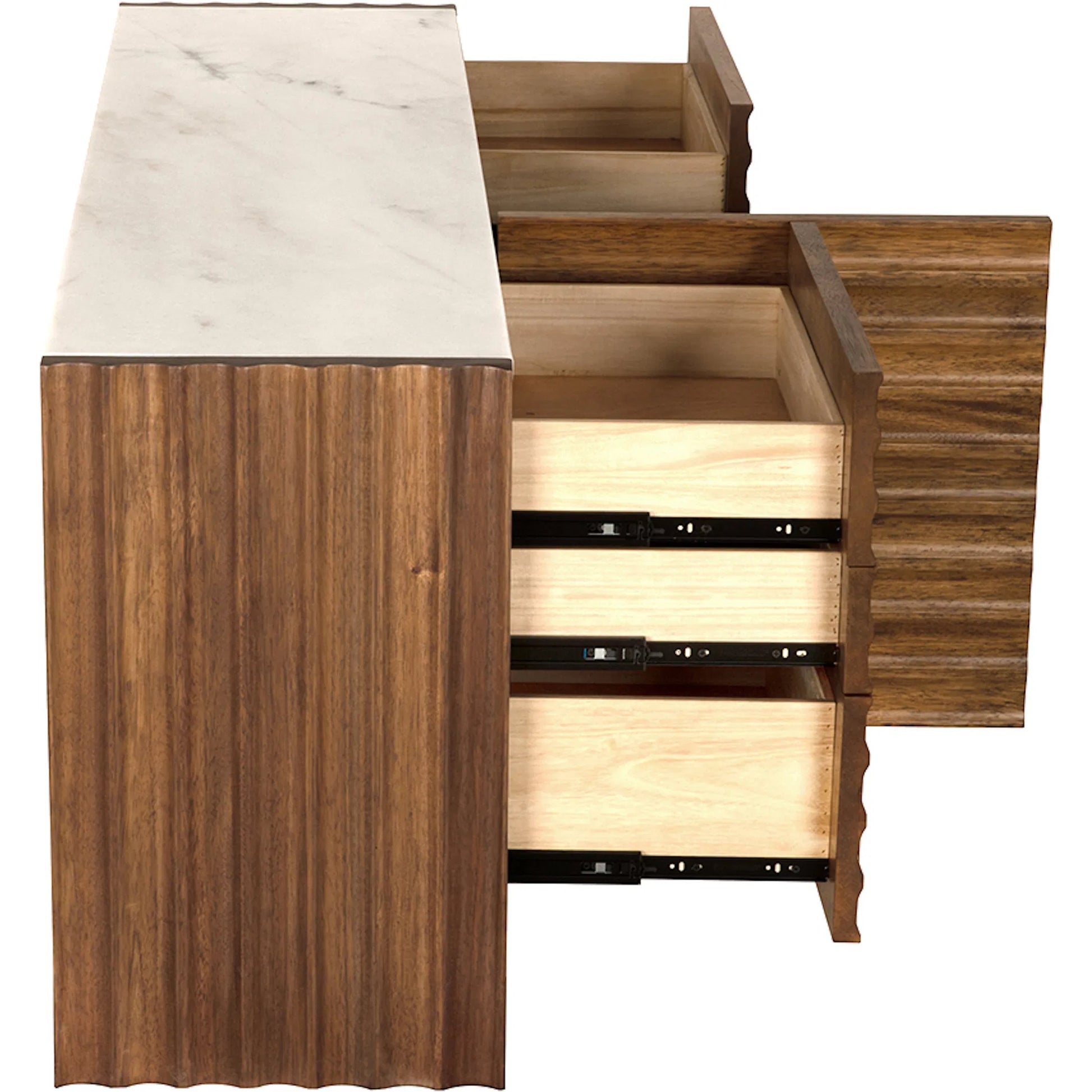 Gauss Sideboard with Marble Top by Noir. Made from walnut in a unique style.