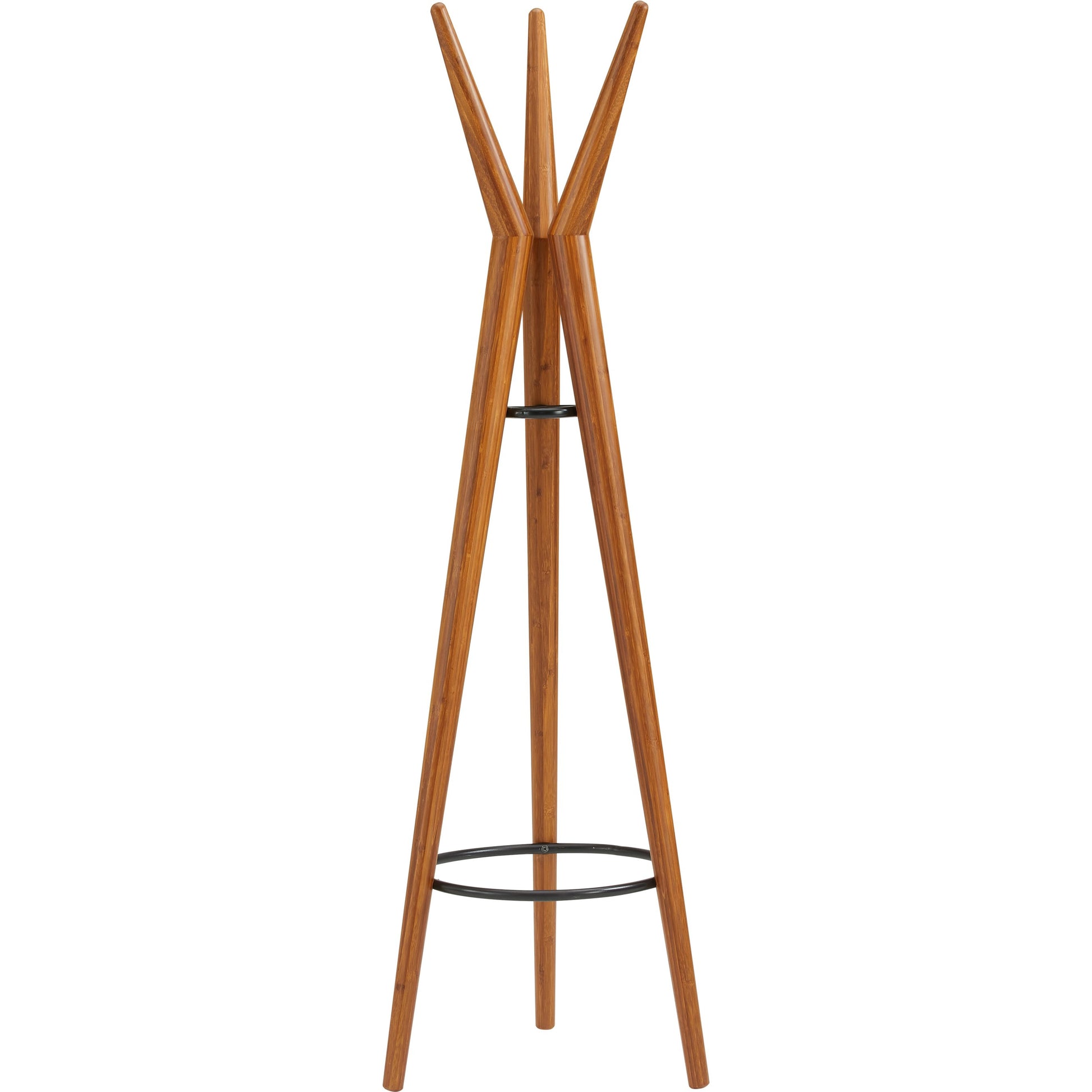 Spire Coat Tree by Greenington in amber. Made from solid moso bamboo in a modern style.