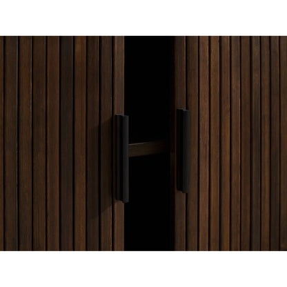 Carmel Console Table by Greenington in black walnut. Made from 100% solid moso bamboo in a rustic style.