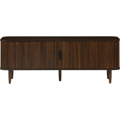 Carmel Console Table by Greenington in black walnut. Made from 100% solid moso bamboo in a rustic style.