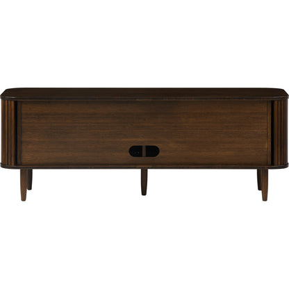 Carmel Console Table by Greenington in black walnut. Made from 100% solid moso bamboo in a rustic style.