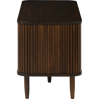 Carmel Console Table by Greenington in black walnut. Made from 100% solid moso bamboo in a rustic style.