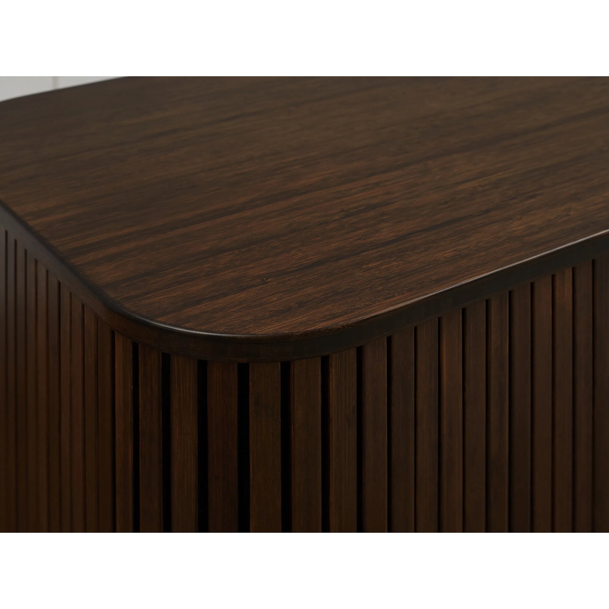 Carmel Console Table by Greenington in black walnut. Made from 100% solid moso bamboo in a rustic style.