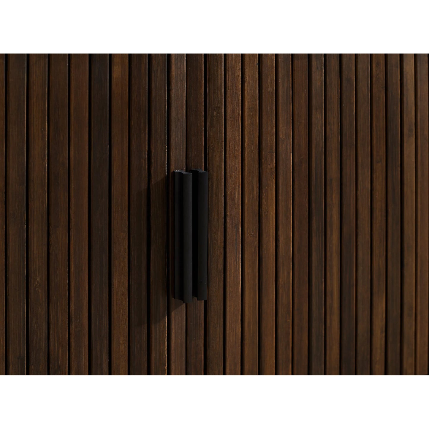 007 SI-2449204 | Closeup | Carmel Console Table by Greenington in black walnut. Made from 100% solid moso bamboo in a rustic style.