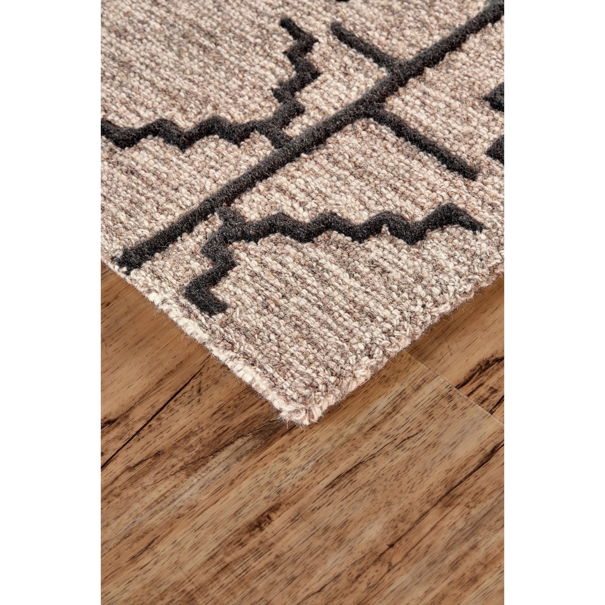 Enzo Transitional Geometric Rug - 8732F by Feizy in black, taupe, gray. Made from wool in a unique style.
