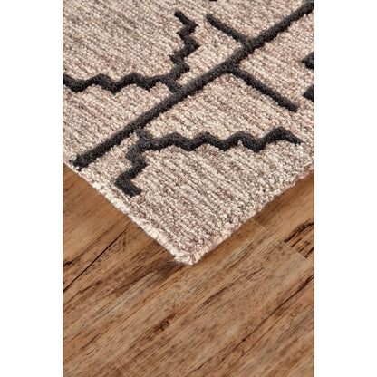 Enzo Transitional Geometric Rug - 8732F by Feizy in black, taupe, gray. Made from wool in a unique style.