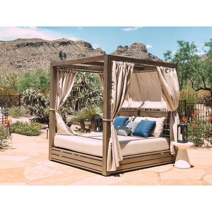 Laguna Outdoor Resort King Daybed by Sunset West in driftwood. Made from aluminum in a modern style.