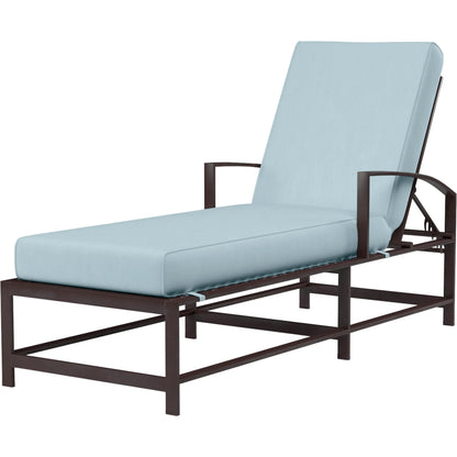La Jolla Outdoor Chaise by Sunset West in browns. Made from aluminum in a modern style.