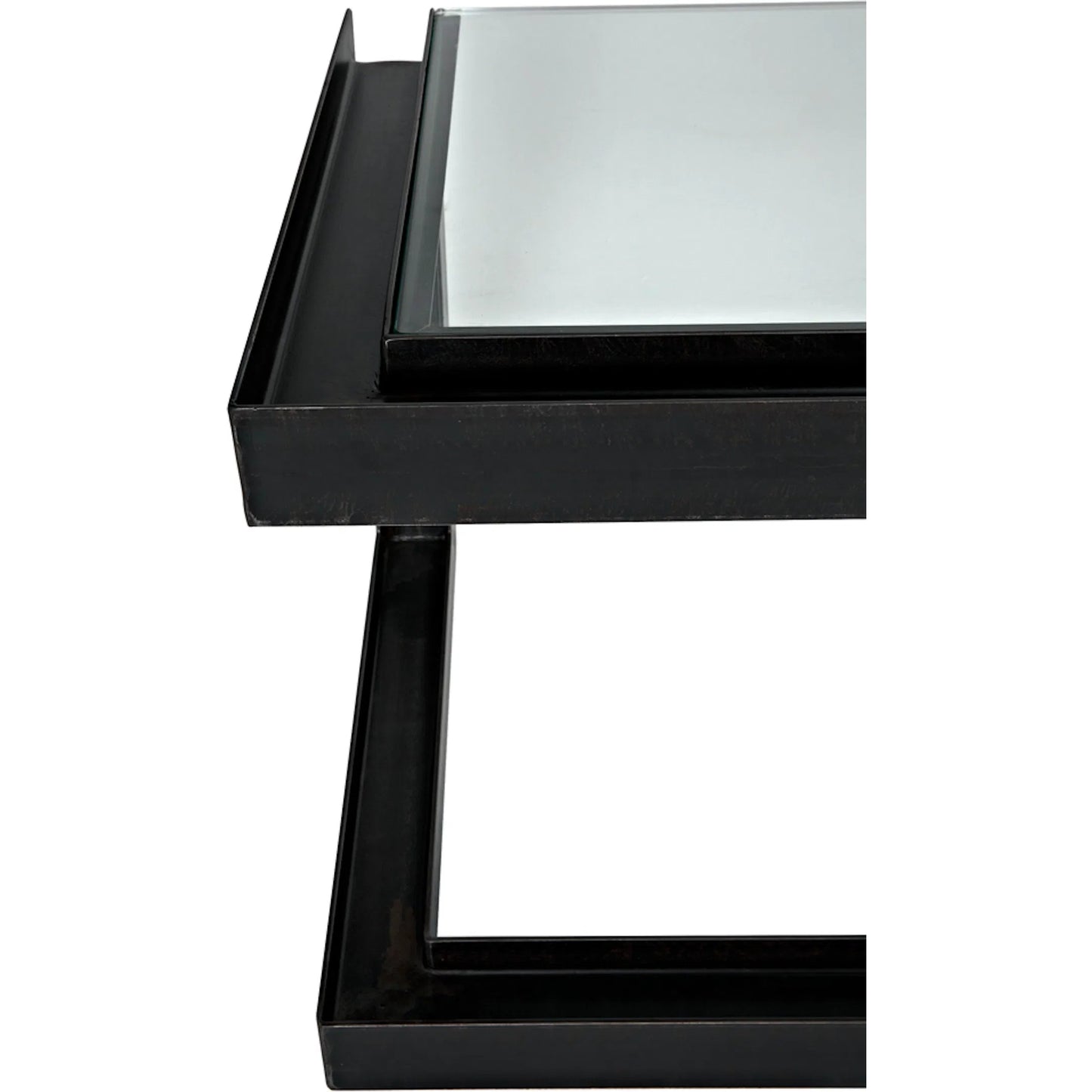 009 S-335503 | Closeup | Structure Metal Desk by Noir in metal, glass. Made from metal, glass in a modern style.