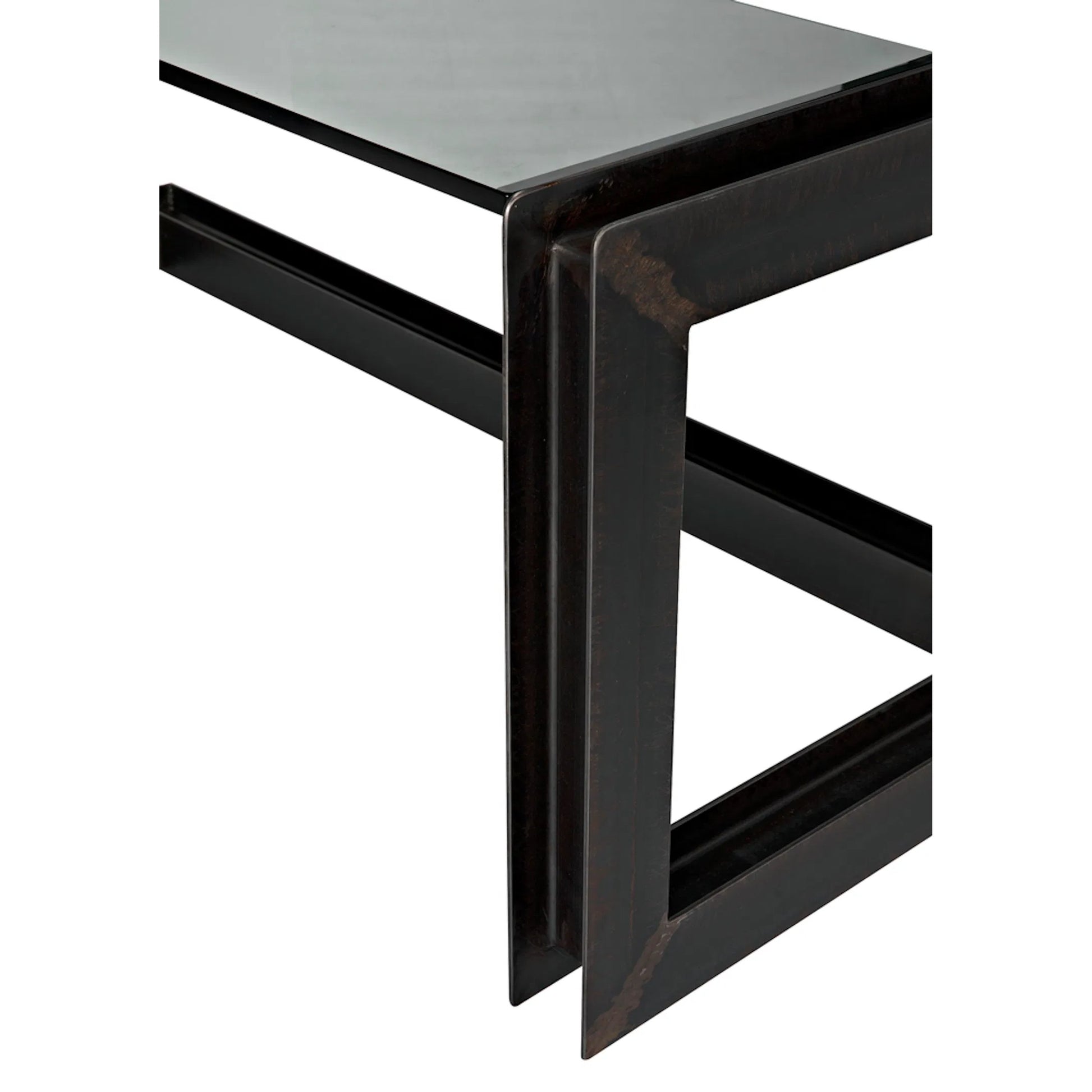 Structure Metal Desk by Noir in metal, glass. Made from metal, glass in a modern style.