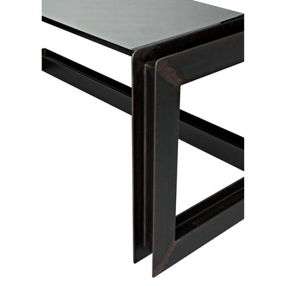 Structure Metal Desk by Noir in metal, glass. Made from metal, glass in a modern style.