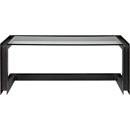 Structure Metal Desk by Noir in metal, glass. Made from metal, glass in a modern style.