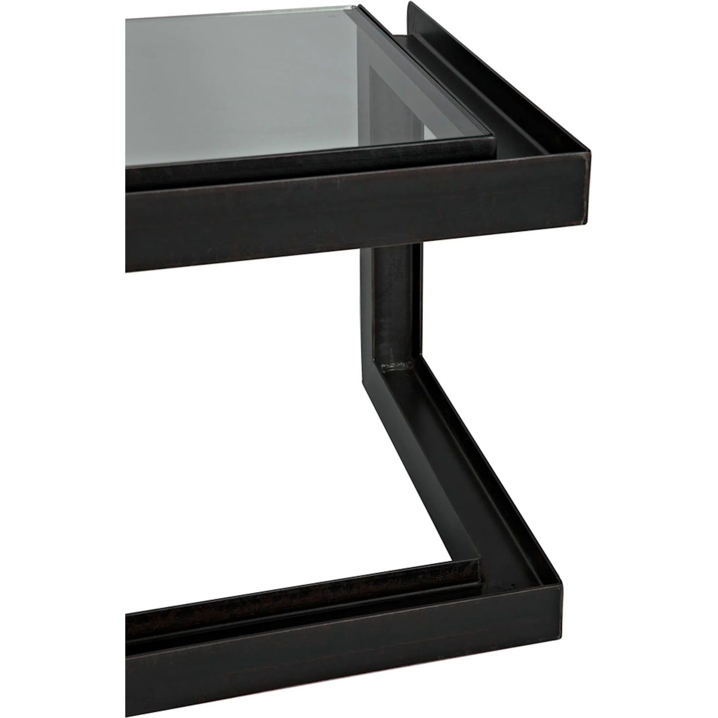 012 S-335503 | Closeup | Structure Metal Desk by Noir in metal, glass. Made from metal, glass in a modern style.