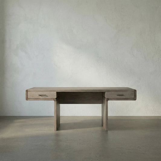 Degas Desk by Noir in washed walnut. Made from walnut in a modern style.
