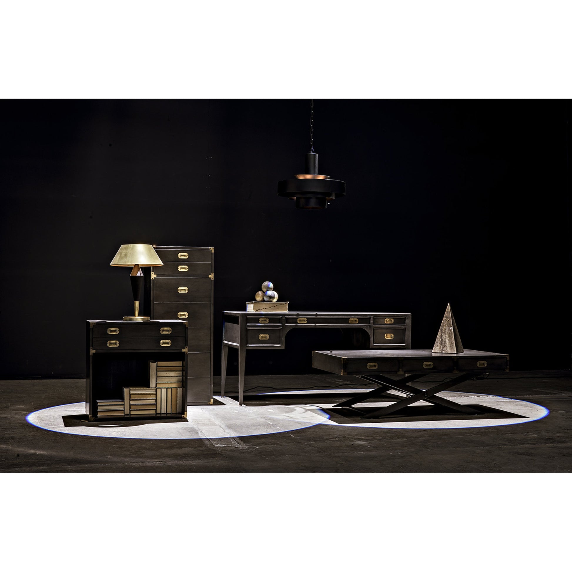 Africa Desk by Noir. Made from mahogany in a transitional style.