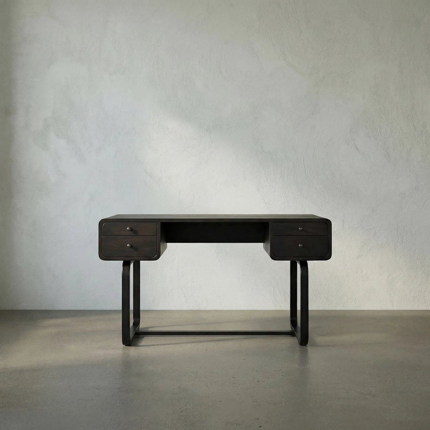 021 SI-1707288 | Lifestyle | Voltes Desk by Noir in ebony walnut, black metal. Made from walnut, metal in a eclectic & global style.