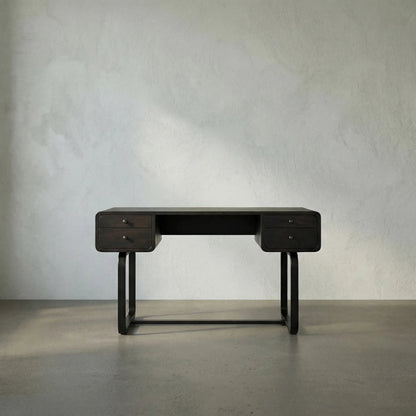 Voltes Desk by Noir in ebony walnut, black metal. Made from walnut, metal in a eclectic & global style.