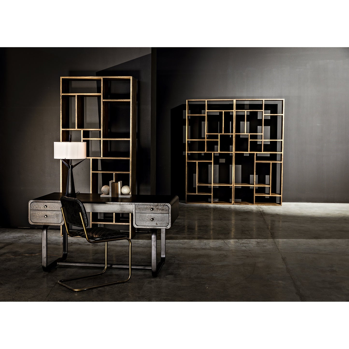 017 SI-1707288 | Lifestyle | Voltes Desk by Noir in ebony walnut, black metal. Made from walnut, metal in a eclectic & global style.