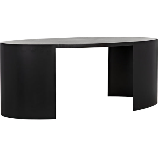Marigold Desk by Noir in ebony walnut, black metal. Made from walnut, metal in a modern style.