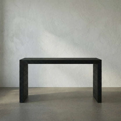 Manhattan Desk by Noir in hand rubbed black. Made from mahogany and veneer in a modern style.
