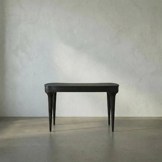 Rennie Desk by Noir in hand rubbed black. Made from mahogany in a modern style.