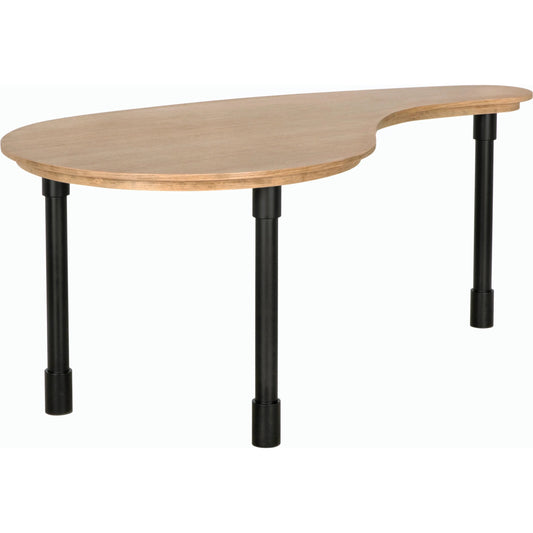 Emory Desk by Noir in natural and matte black. Made from white oak and industrial steel in a modern style.