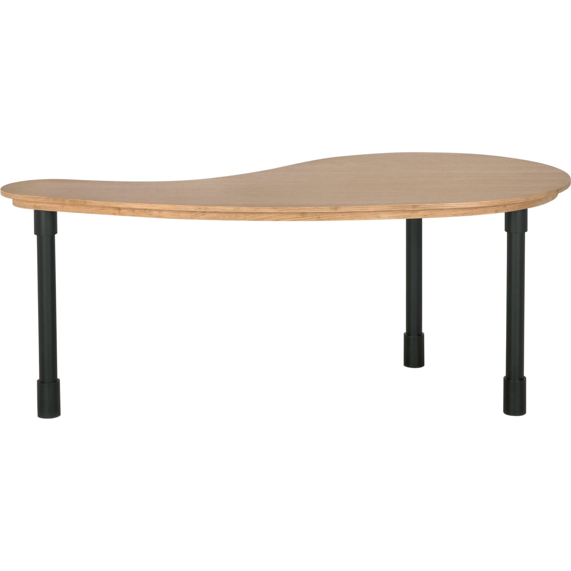 Emory Desk by Noir in natural and matte black. Made from white oak and industrial steel in a modern style.