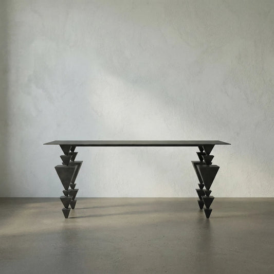 Sagrada Desk by Noir in matte black. Made from industrial steel in a modern style.