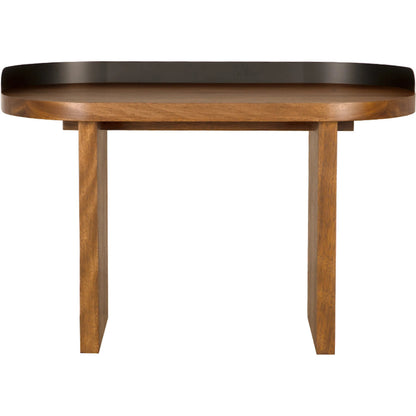 Euler Desk by Noir in dark walnut, matte black. Made from walnut, veneer, iron in a unique style.
