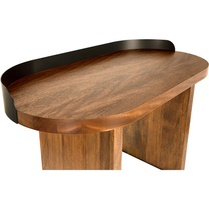 Euler Desk by Noir in dark walnut, matte black. Made from walnut, veneer, iron in a unique style.
