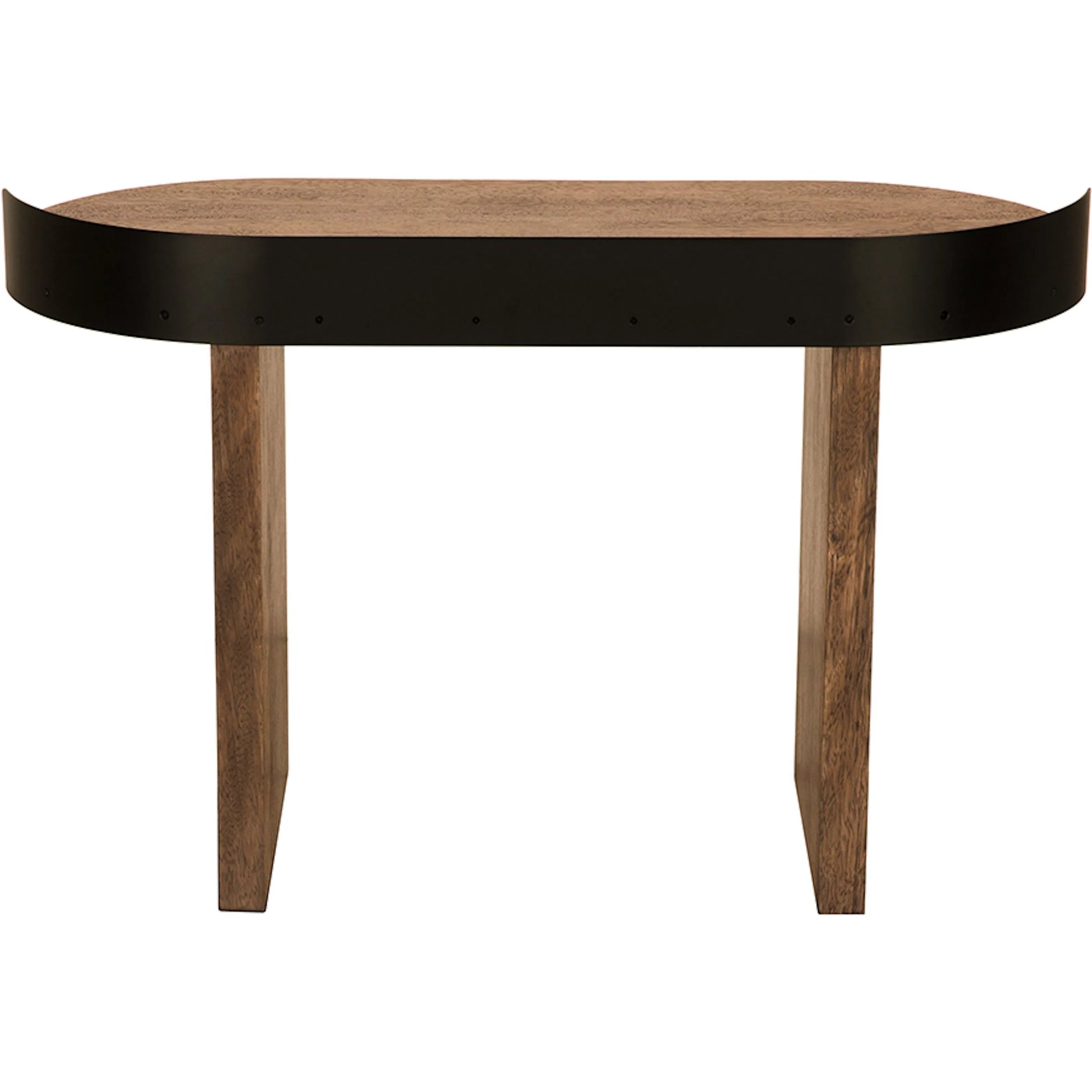 Euler Desk by Noir in dark walnut, matte black. Made from walnut, veneer, iron in a unique style.