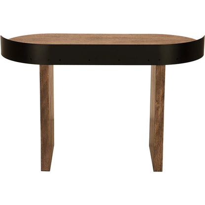 Euler Desk by Noir in dark walnut, matte black. Made from walnut, veneer, iron in a unique style.